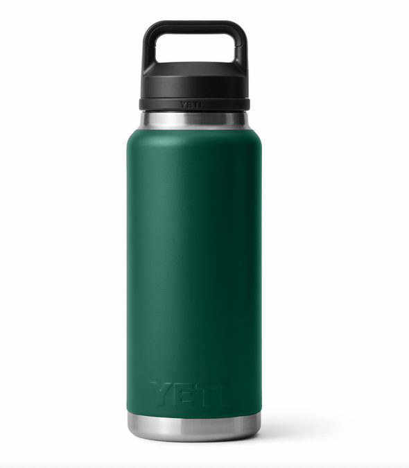 YETI RAMBLER 36OZ (1065ML)BOTTLE W/ CHUG CAP - BLACK FOREST GREEN