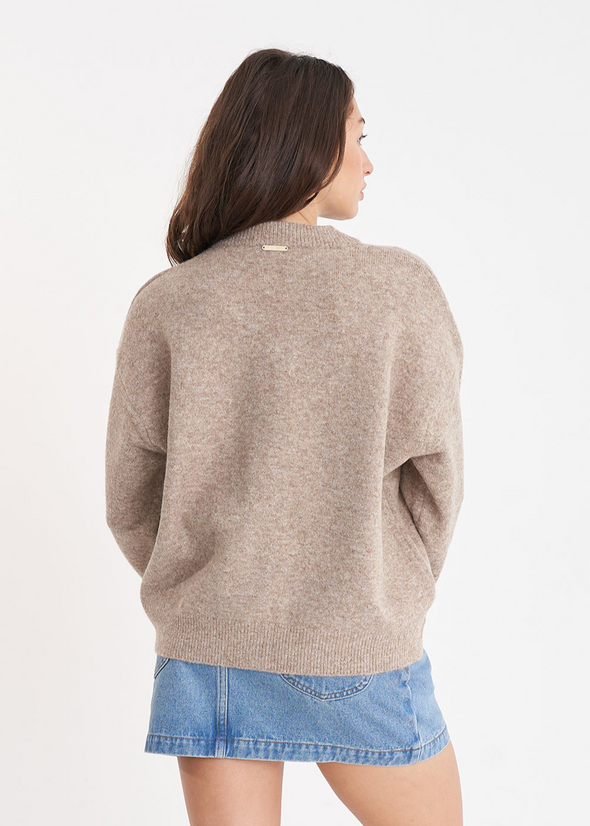 HUFFER KENDALL CARDIGAN - OAT MARLE