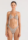 POOLSIDE PARADISO STELLA RUCHED HALTER TOP W/ HIGH CUT CHEEKY BOTTIM - COC