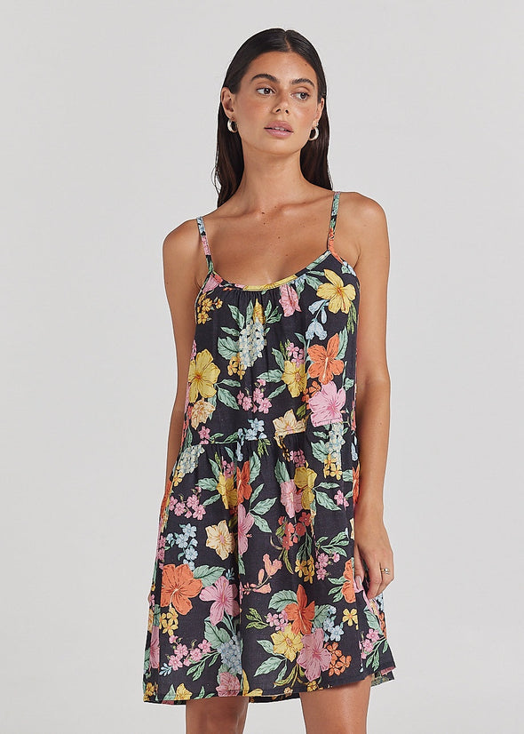 POOLSIDE PARADISO TROPICS SLIP BABYDOLL DRESS - HIBISCUS