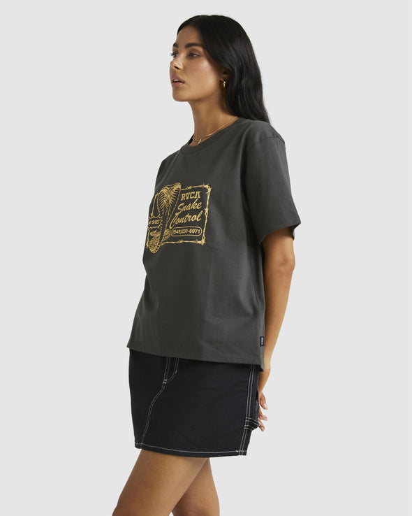 RVCA SNAKE CONTROL EASY TEE - PIRATE BLACK