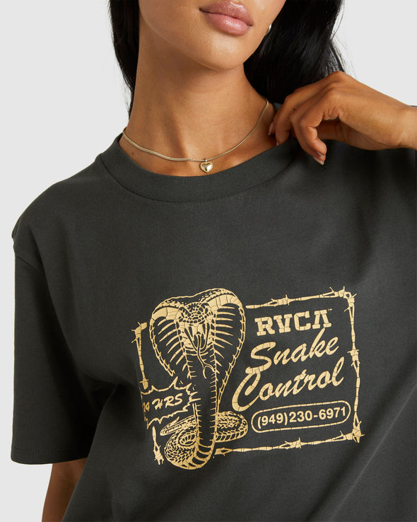 RVCA SNAKE CONTROL EASY TEE - PIRATE BLACK