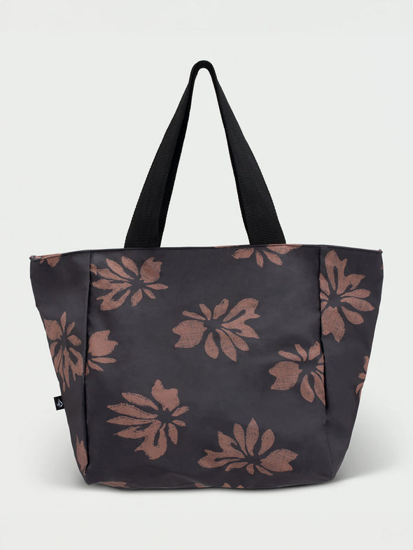 VOLCOM BAE BAE BEACH TOTE - BLACK/TAN