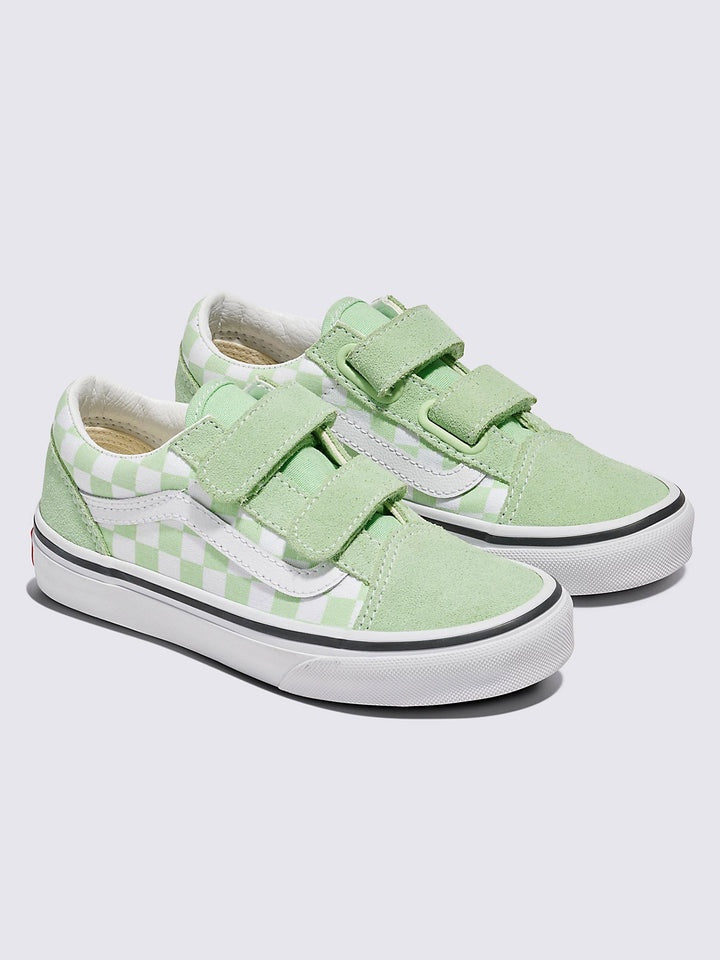VANS OLD SKOOL V COLOUR THEORY CHECKERBOARD PISTACHIO GREEN