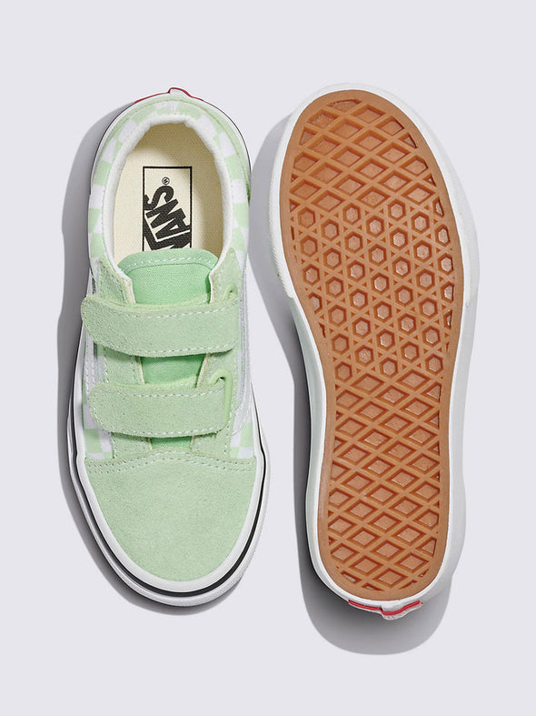 VANS OLD SKOOL V COLOUR THEORY CHECKERBOARD - PISTACHIO GREEN