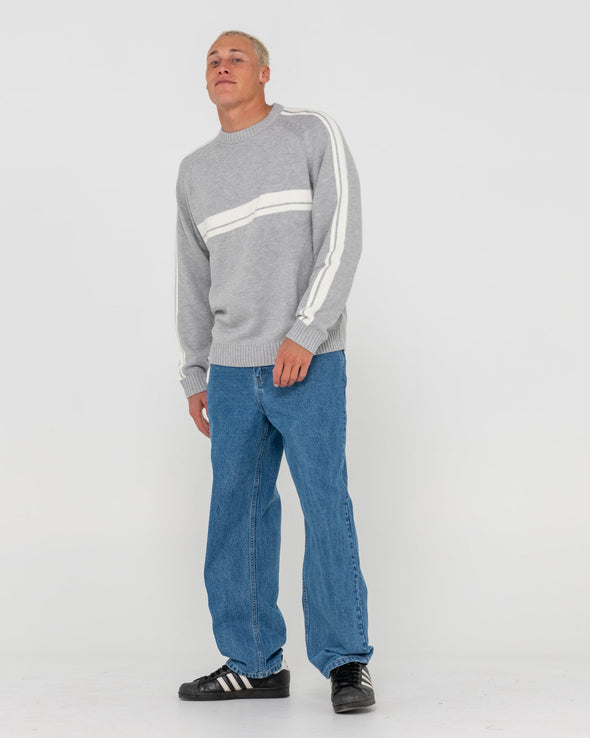 RUSTY WHITE LINES 2.0 KNITTED CREW - GMA