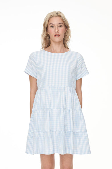 HUFFER WOMENS CELINE MILLY DRESS - BLUE/WHITE