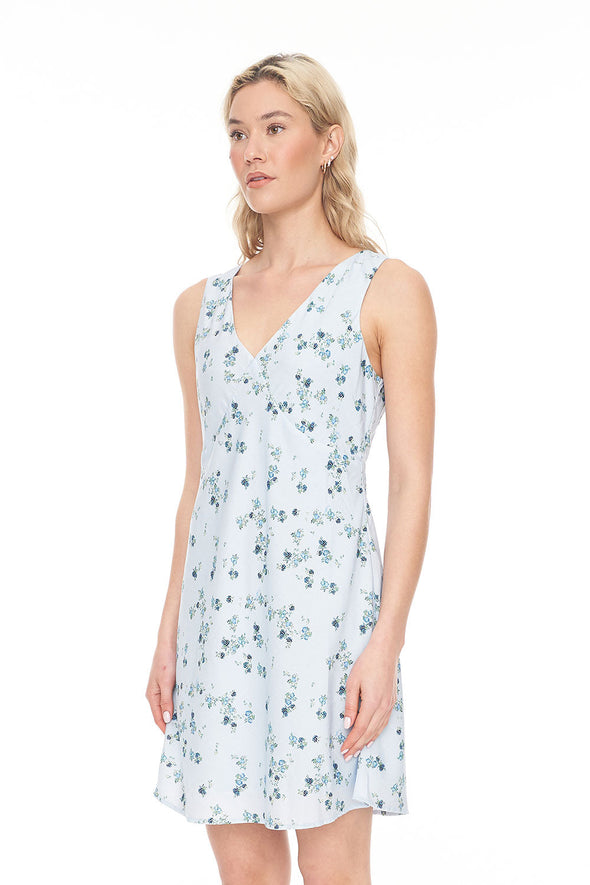 HUFFER LALISA CLEO MINI DRESS - BLUE FLORAL