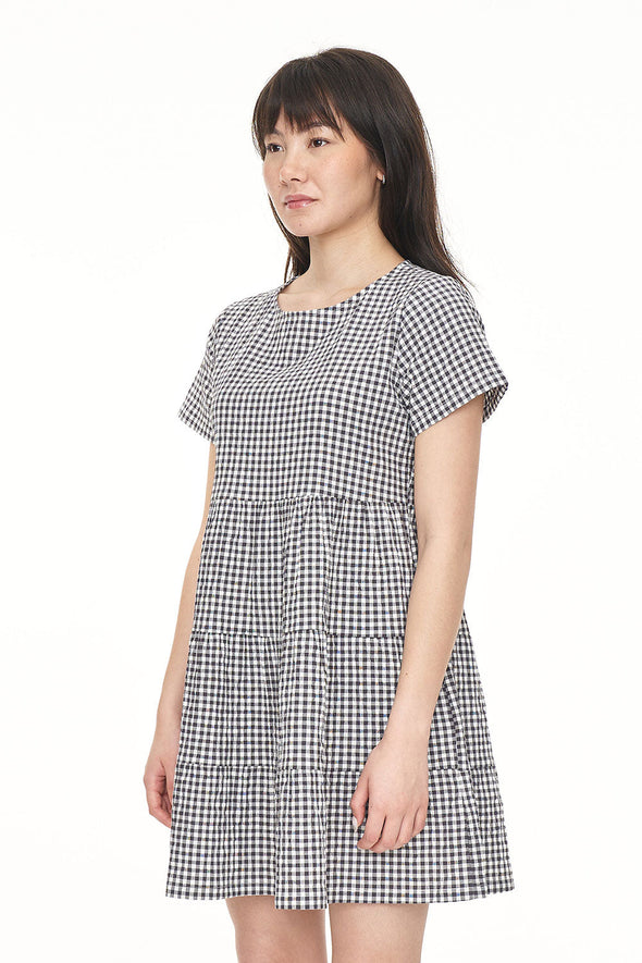 HUFFER CATALINA MILLY DRESS - BLACK/IVORY