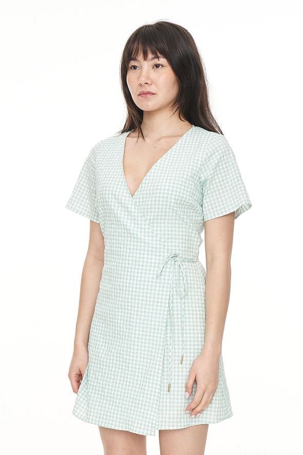 HUFFER CATALINA EDEN MIDI DRESS - MINT/CHALK