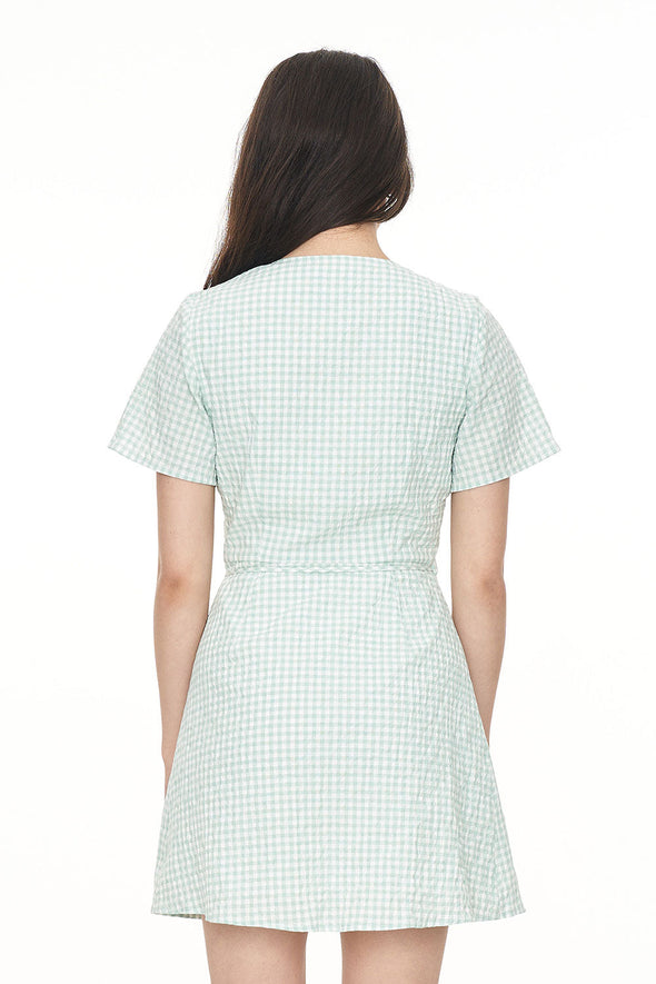 HUFFER CATALINA EDEN MIDI DRESS - MINT/CHALK