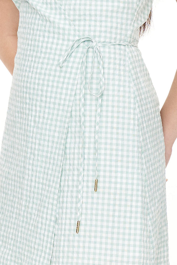 HUFFER CATALINA EDEN MIDI DRESS - MINT/CHALK