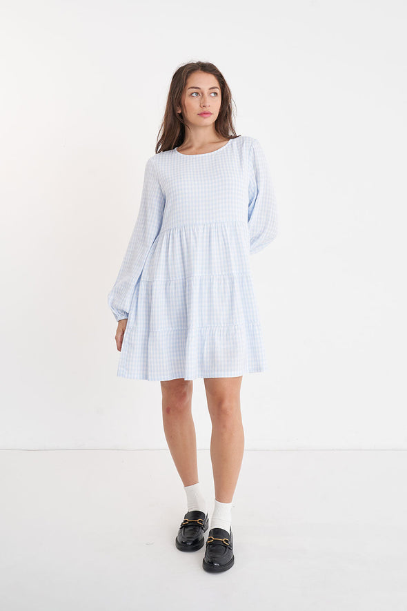 HUFFER CELINE LS MILLY DRESS - TWINKLE/CHALK