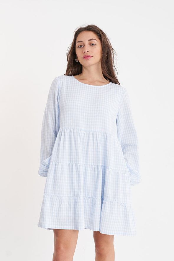 HUFFER CELINE LS MILLY DRESS - TWINKLE/CHALK