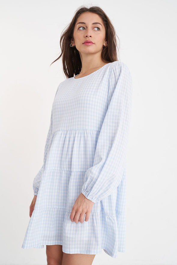 HUFFER CELINE LS MILLY DRESS - TWINKLE/CHALK