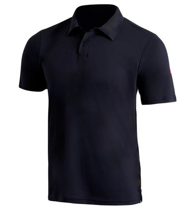 FLORENCE AIRTEX COLLARED SHORT SLEEVE SHIRT - DEPARTMENT NAVY