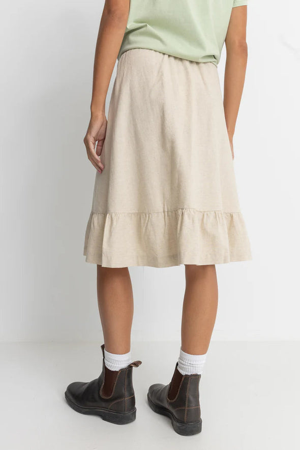 RHYTHM JYOTI TIERED MIDI SKIRT - NATURAL