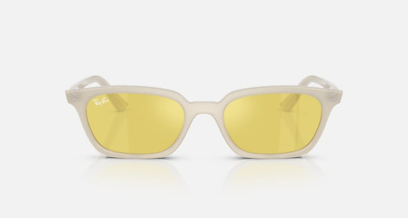 RAY BAN ZAYA CLOUDY WARM WHITE W/ YELLOW MIRROR FLASH GOLD