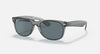 RAYBAN NEW WAYFARER TRANSPARENT GREY W/ DARK BLUE POLARIZED