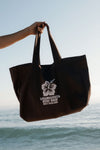 WHANGAMATA SURF SHOP HIBISCUS TOTE BAG - COFFEE