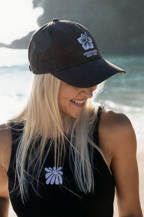 WHANGAMATA SURF SHOP HIBISCUS FLOWER CAP - CACAO