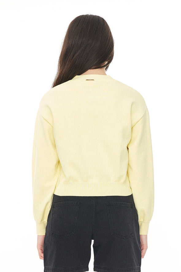 HUFFER BIBI KNIT CARDIGAN - LIMONCELLO