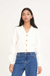 HUFFER BIBI KNIT CARDIGAN - CHALK