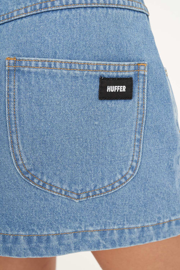 HUFFER 97 DENIM MINI SKIRT - DRIFT BLUE