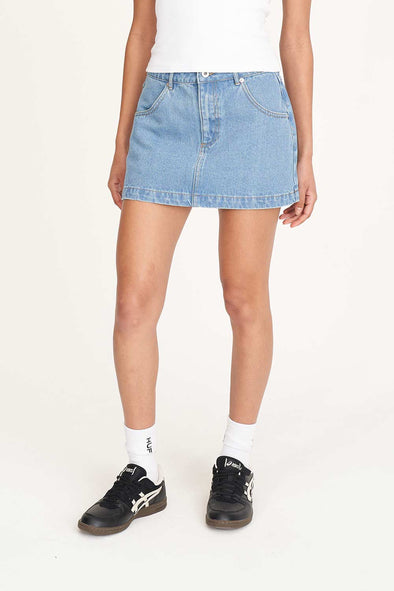 HUFFER 97 DENIM MINI SKIRT - DRIFT BLUE