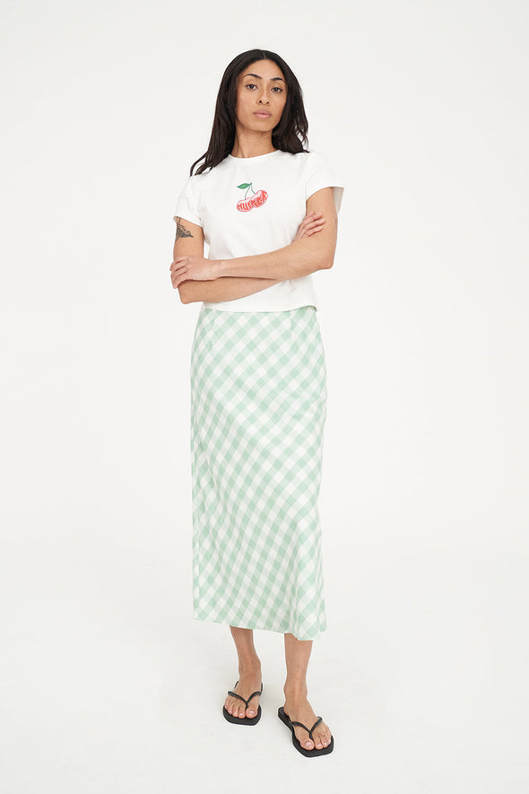 HUFFER CELINE LILA MIDI SKIRT - MATCHA/CHALK