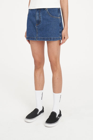 HUFFER 97 DENIM MINI SKIRT - RODEO BLUE