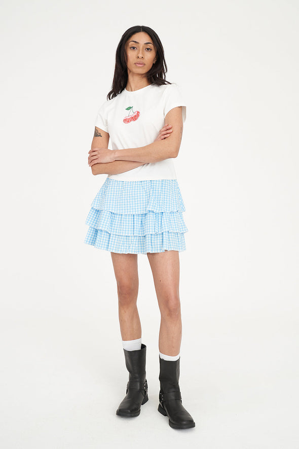 HUFFER CATALINA RARA MINI SKIRT - BLUE/CHALK