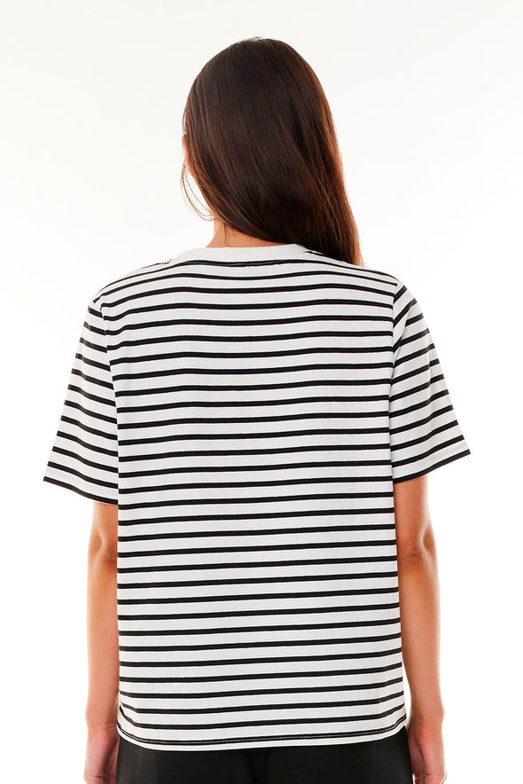 HUFFER WMNS OUI OUI CLASSIC TEE - BLACK/CHALK