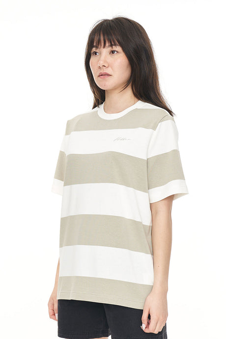 HUFFER STRIPE RELAX TEE - MOONROCK/CHALK