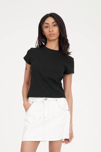 HUFFER RIB MINI TEE 290/HOMEBOUND - BLACK