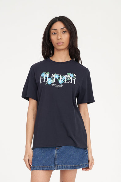 HUFFER CLASSIC TEE 170/IN BLOOM - NAVY