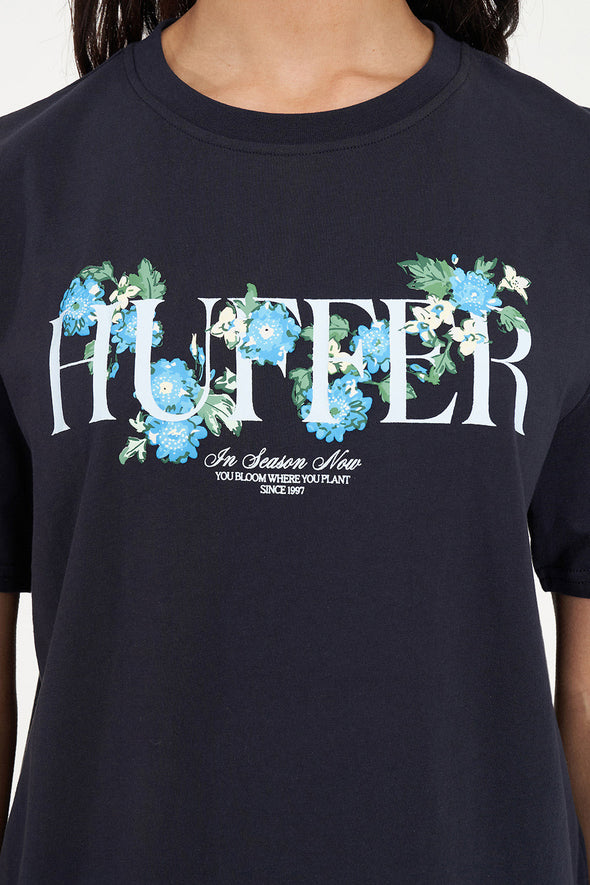 HUFFER CLASSIC TEE 170/IN BLOOM - NAVY
