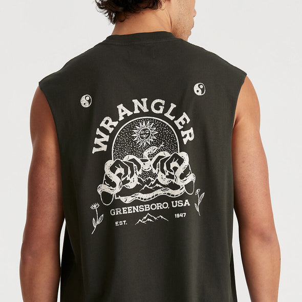 WRANGLER DARK ALCHEMY MUSCLE TANK - DARK SLATE