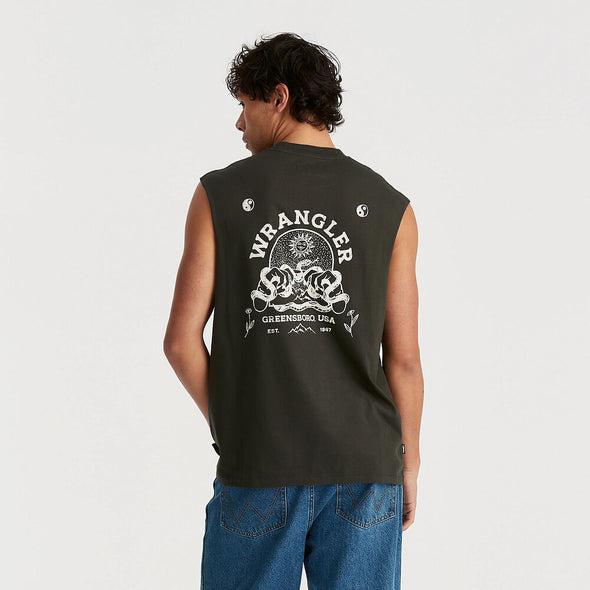 WRANGLER DARK ALCHEMY MUSCLE TANK - DARK SLATE