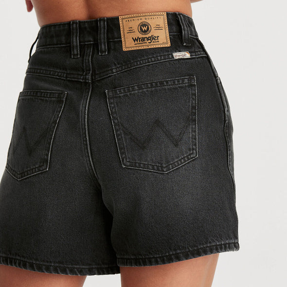 WRANGLER HI A-LINE SHORT - MELLOW BLACK