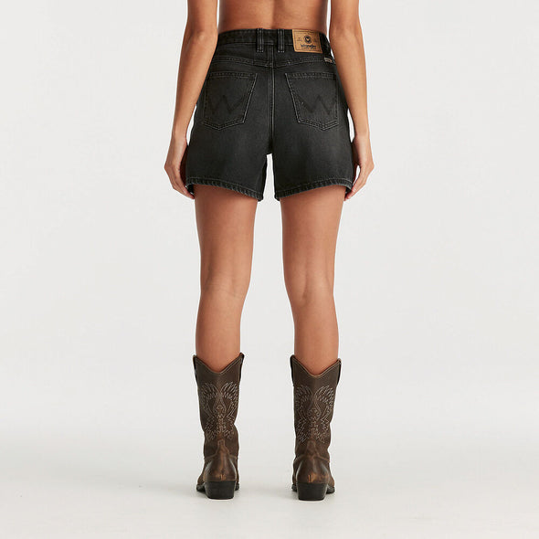 WRANGLER HI A-LINE SHORT - MELLOW BLACK