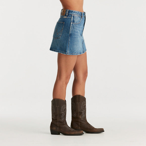 WRANGLER REPAIR MINI SKIRT - DEEP OASIS