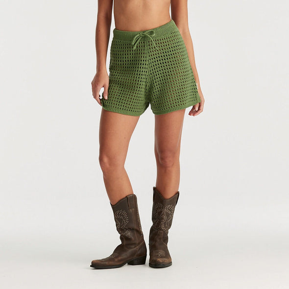 WRANGLER DREAMER CROCHET SHORT - ELM GREEN