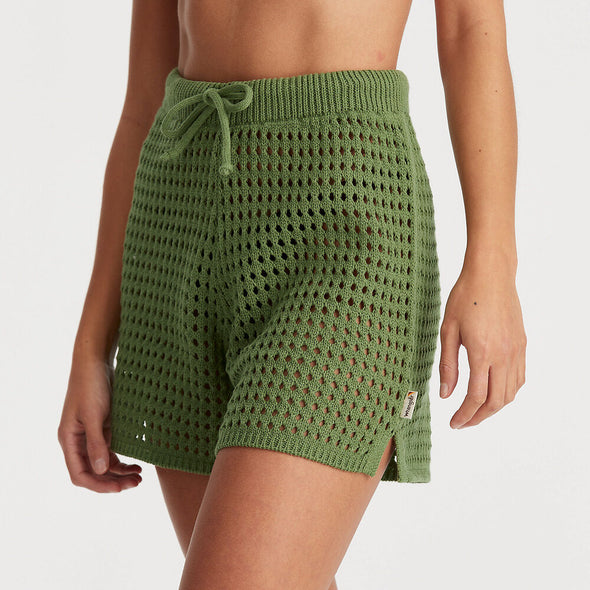 WRANGLER DREAMER CROCHET SHORT - ELM GREEN