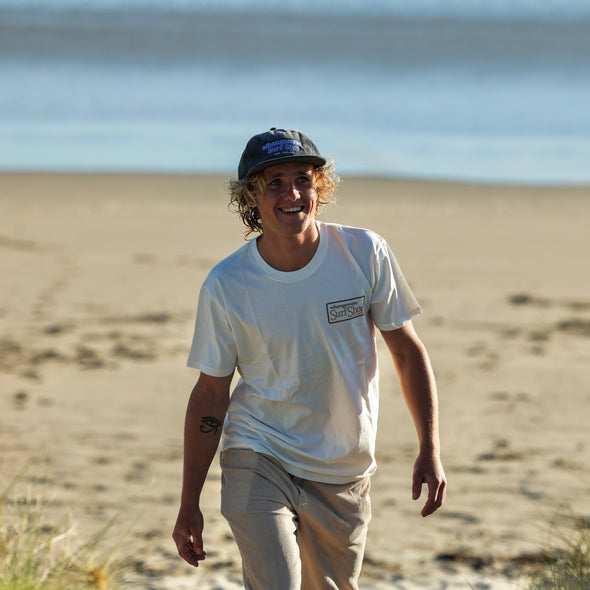 WHANGAMATA SURF SHOP BUBBLE LOGO CORD CAP - PETROL BLUE