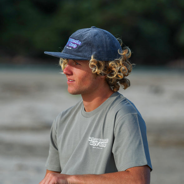 WHANGAMATA SURF SHOP BUBBLE LOGO TEE - GRANITE