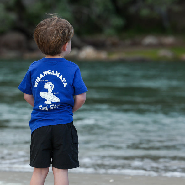 WHANGAMATA SURF SHOP BOYS SURF DOG TEE - BLUE