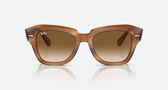 RAYBAN STATE STREET STRIPED BROWN W/ CLEAR GRADIENT BORWN