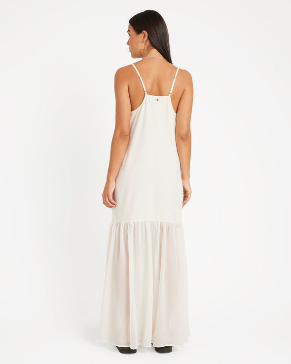 VOLCOM SMALL TALK DRESS - VINTAGE WHITE