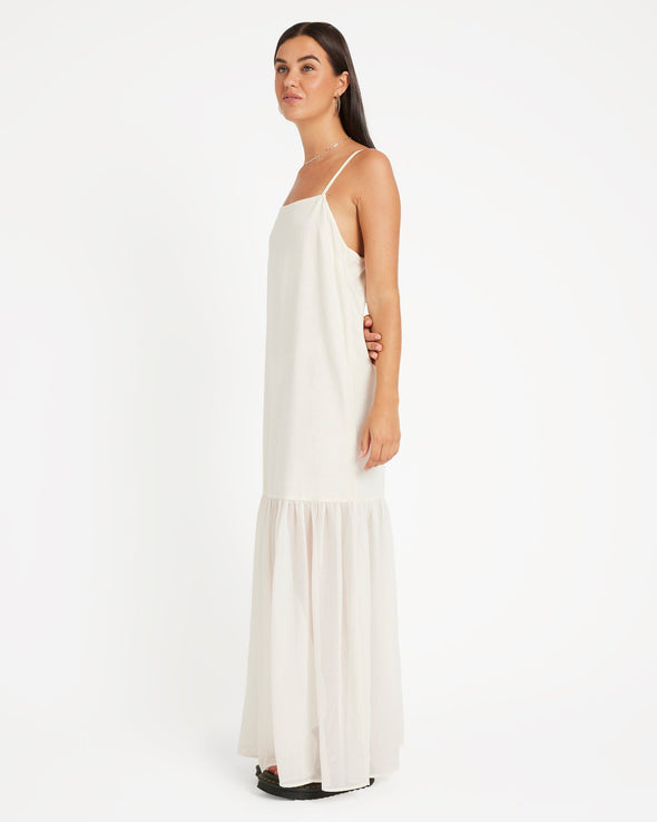 VOLCOM SMALL TALK DRESS - VINTAGE WHITE